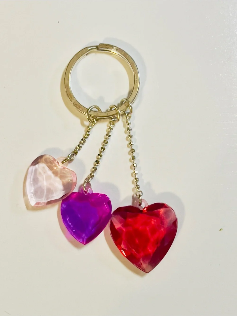 Vintage 90’s Y2k Acrylic Hearts Keychain Handbag Charm Accessories Car Key